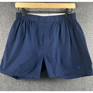 Polo Ralph Lauren Boxer Shorts Mens‎ Medium Navy Blue Pony Elastic Waist Cotton